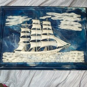 Vintage inclonay California Rockwood men’s jewelry box of Dante’s ship